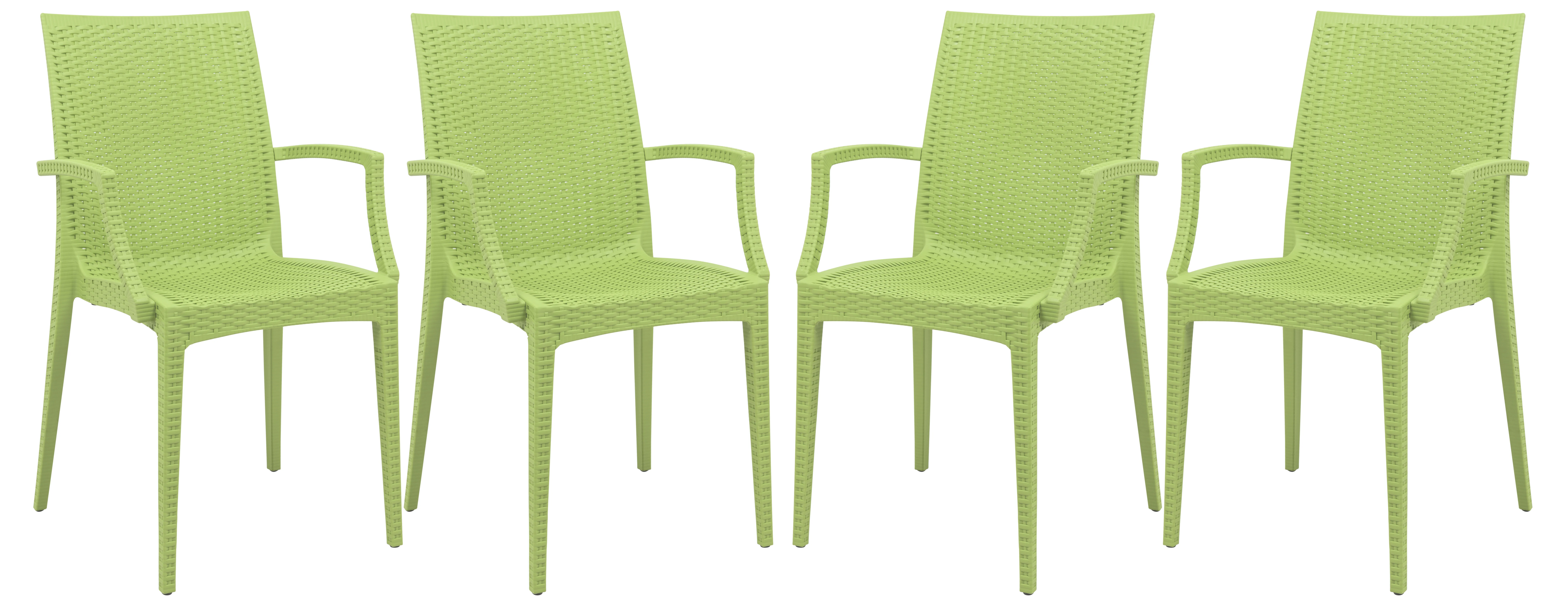Weave Mace Indoor/Outdoor Chair (With Arms), Set of 4